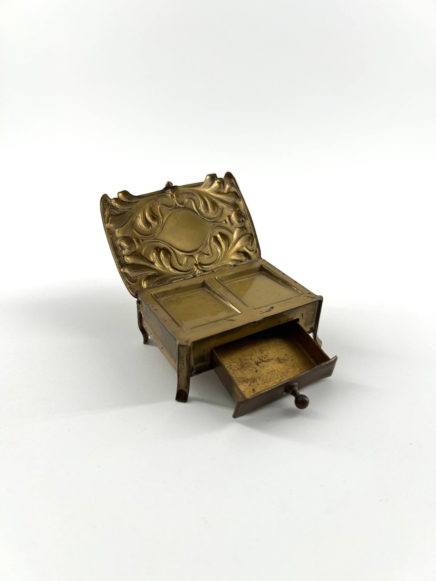 Victorian Brass Stamp Box