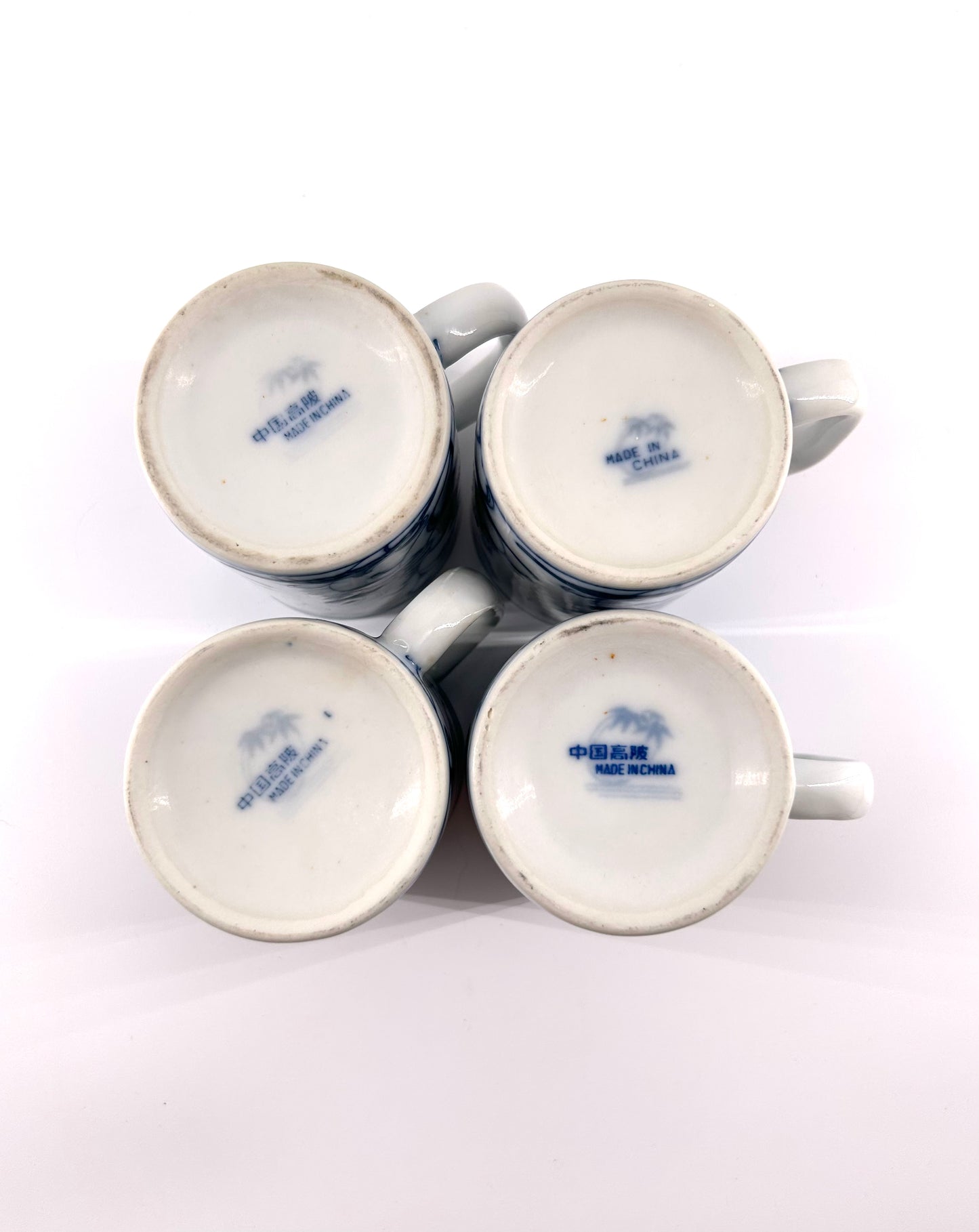 Vintage Blue and White Coffee Mugs