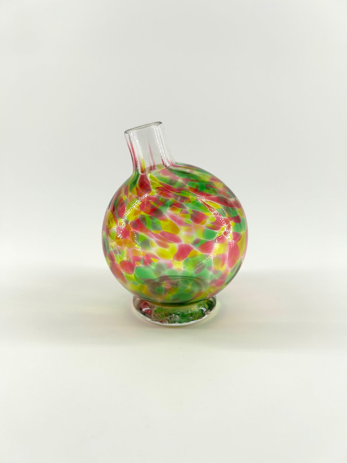 Blown Art Glass Offset Orb Vase