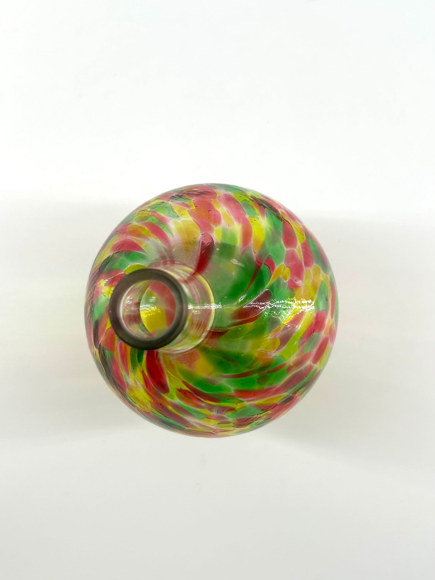 Blown Art Glass Offset Orb Vase