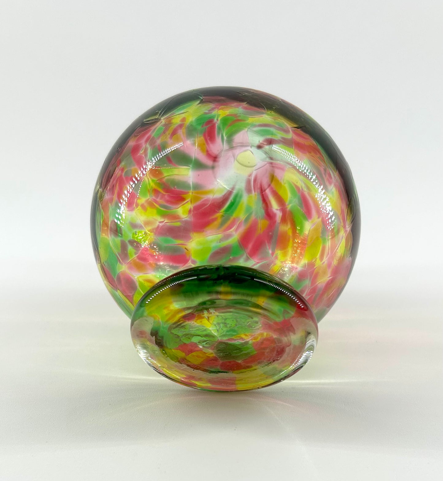Blown Art Glass Offset Orb Vase
