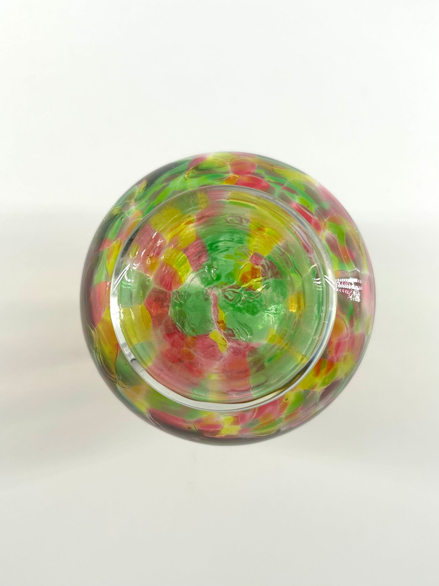 Blown Art Glass Offset Orb Vase