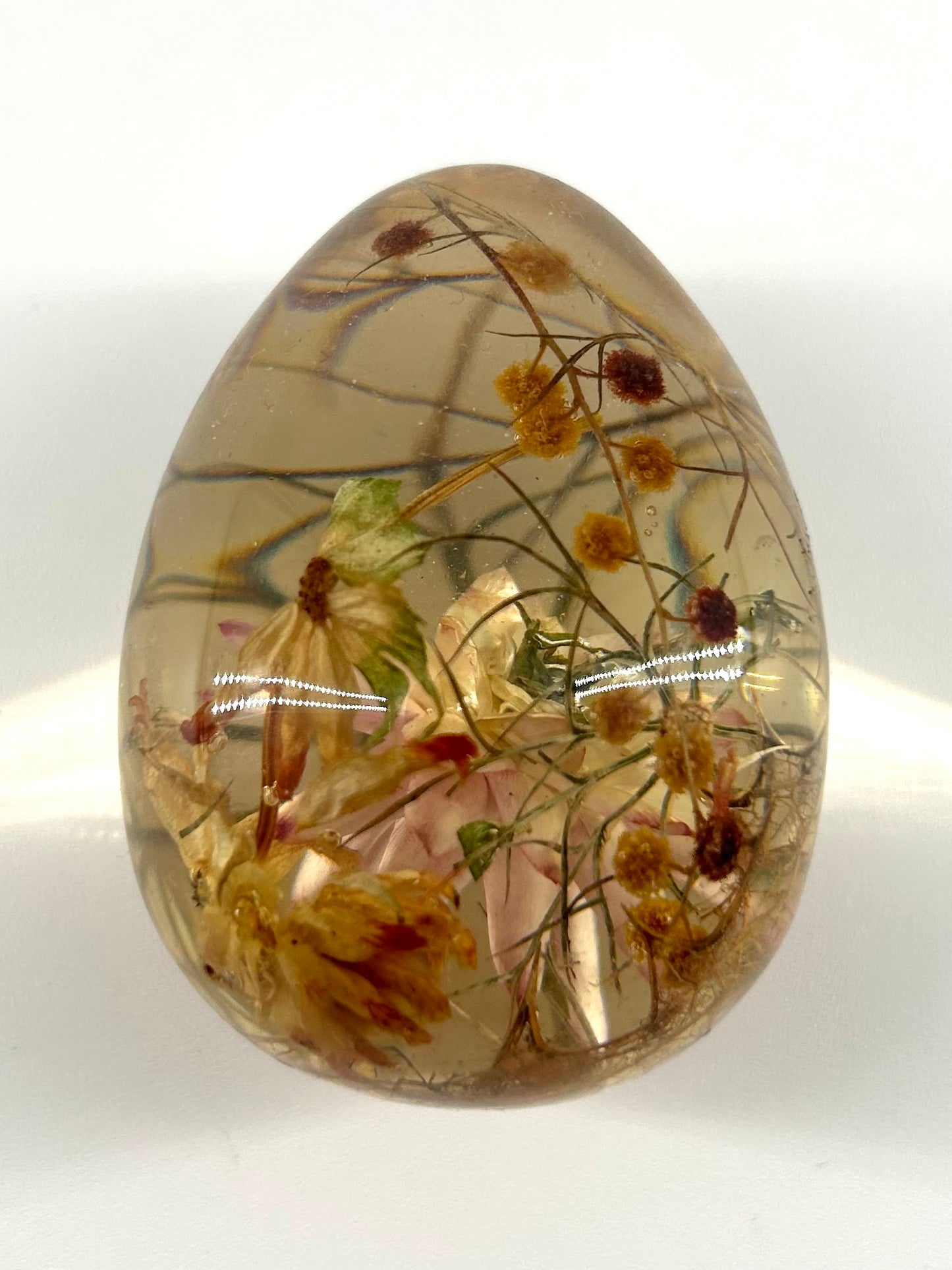 Dried Flowers in Lucite with Stand