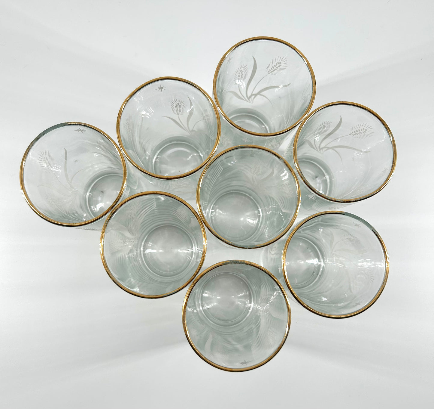 Vintage Raised Frit Wheat Glasses