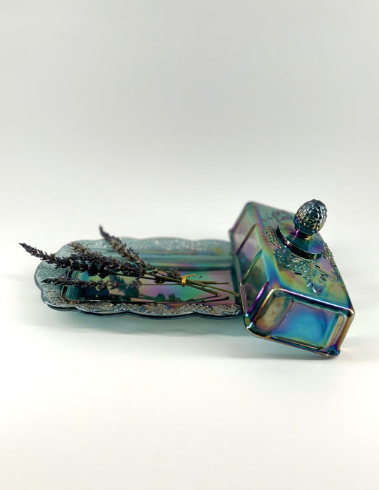 'Harvest Carnival' Glass Butter Dish