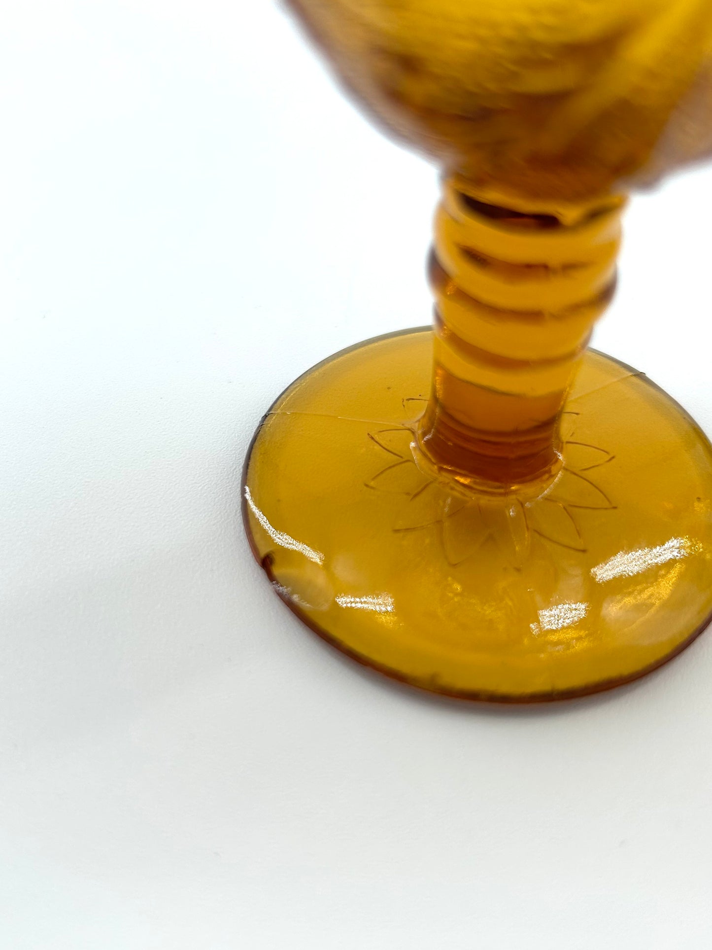 Vintage Tiara/Indiana Sandwich Glass Decanter Set in Amber