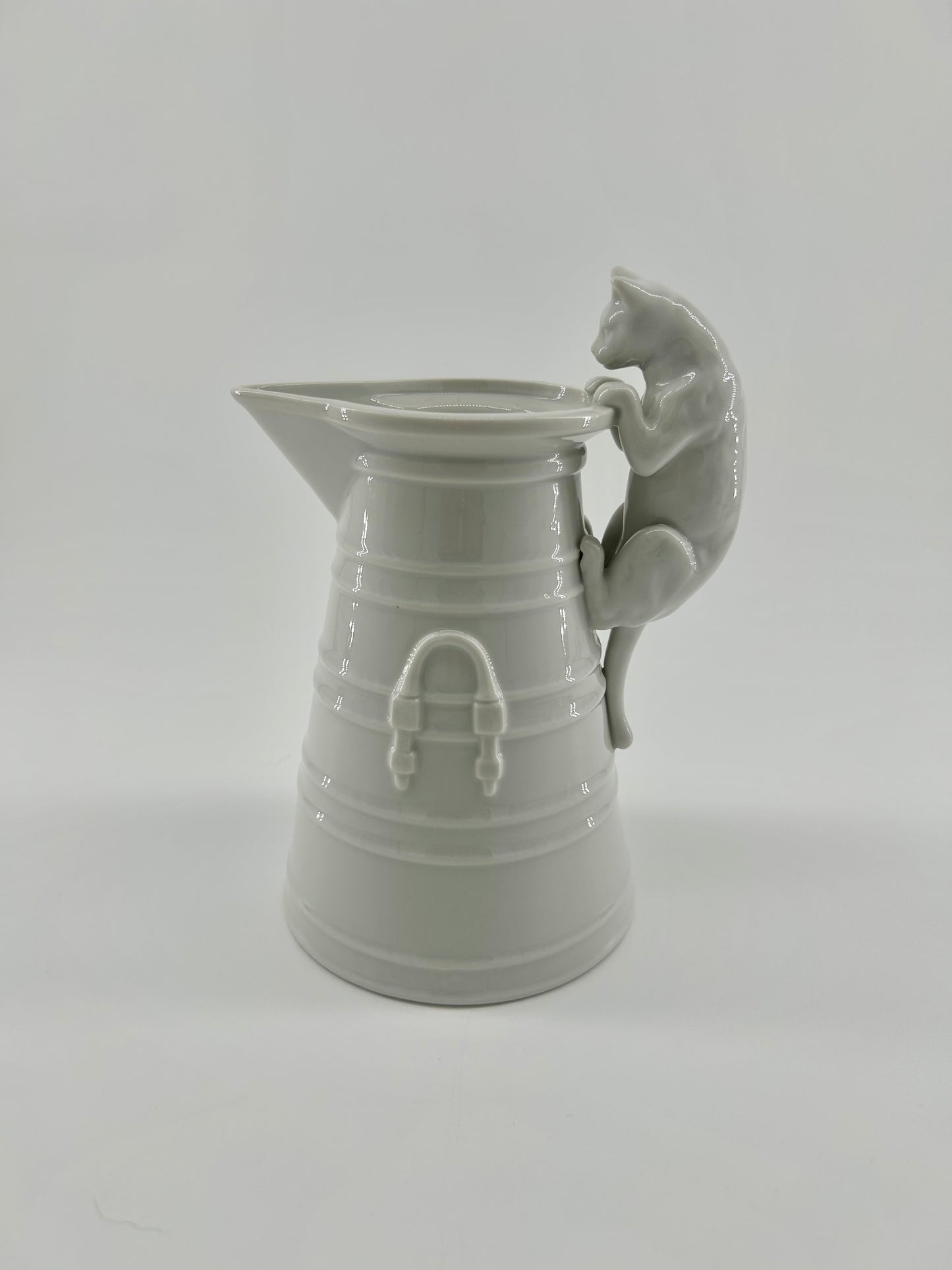 Cat Handle Pottery Pitcher