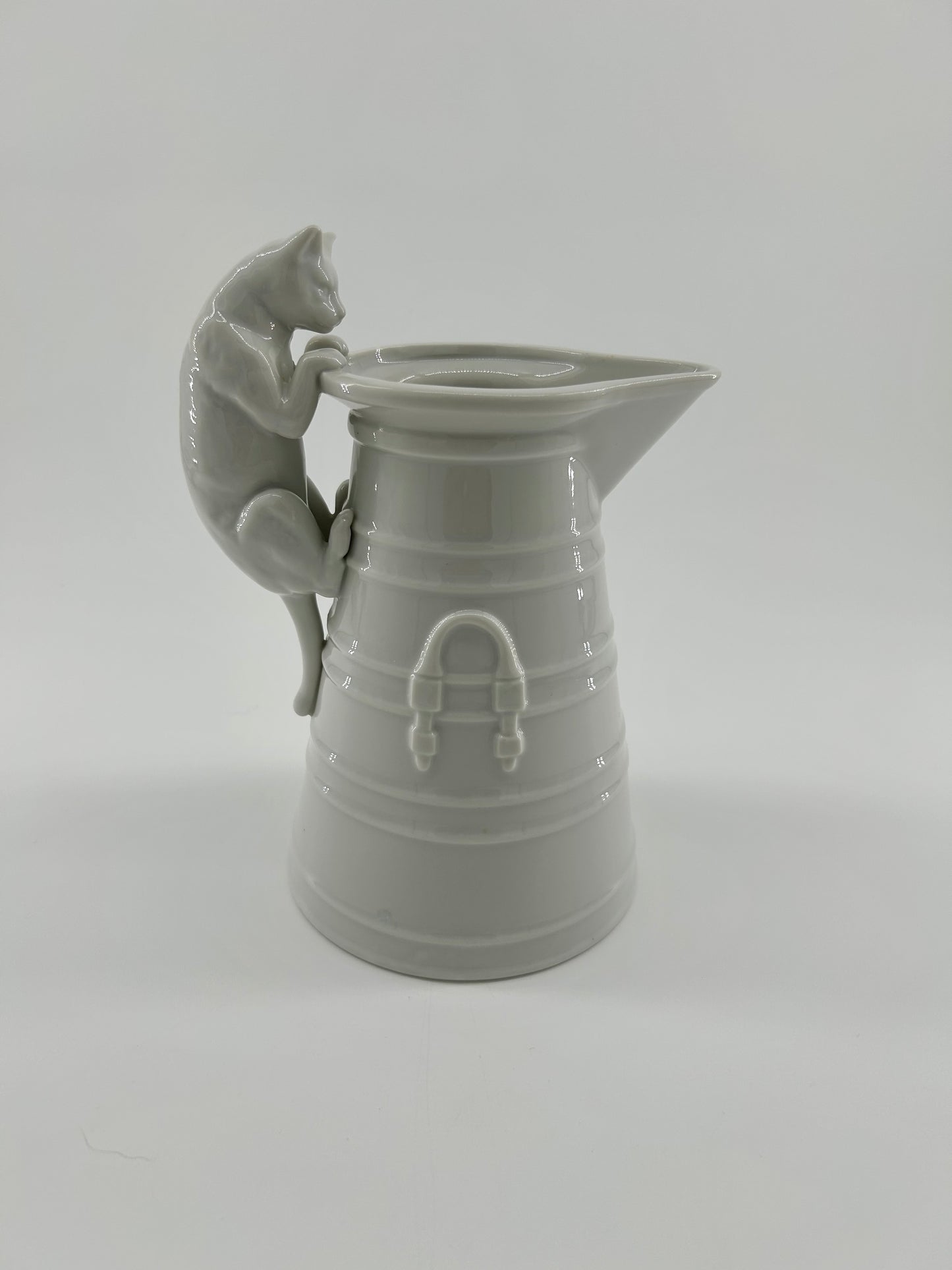 Cat Handle Pottery Pitcher