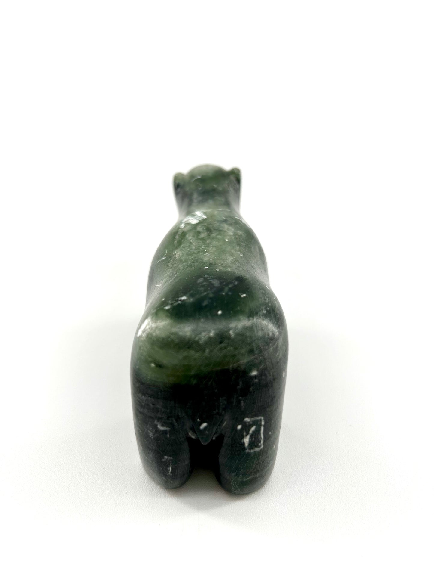 Alaskan Carved Stone Bear Figurine, Signed
