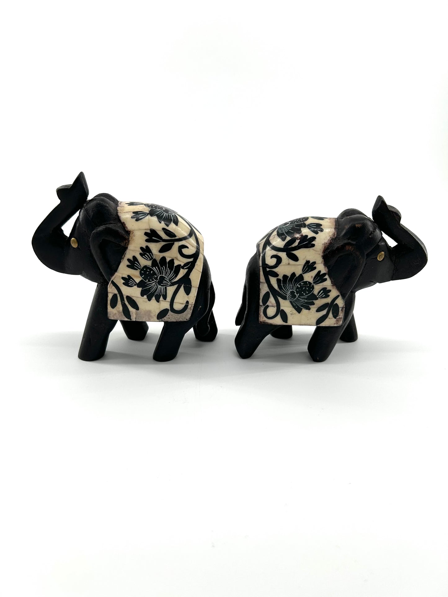 Carved Wood Elephant Figurines