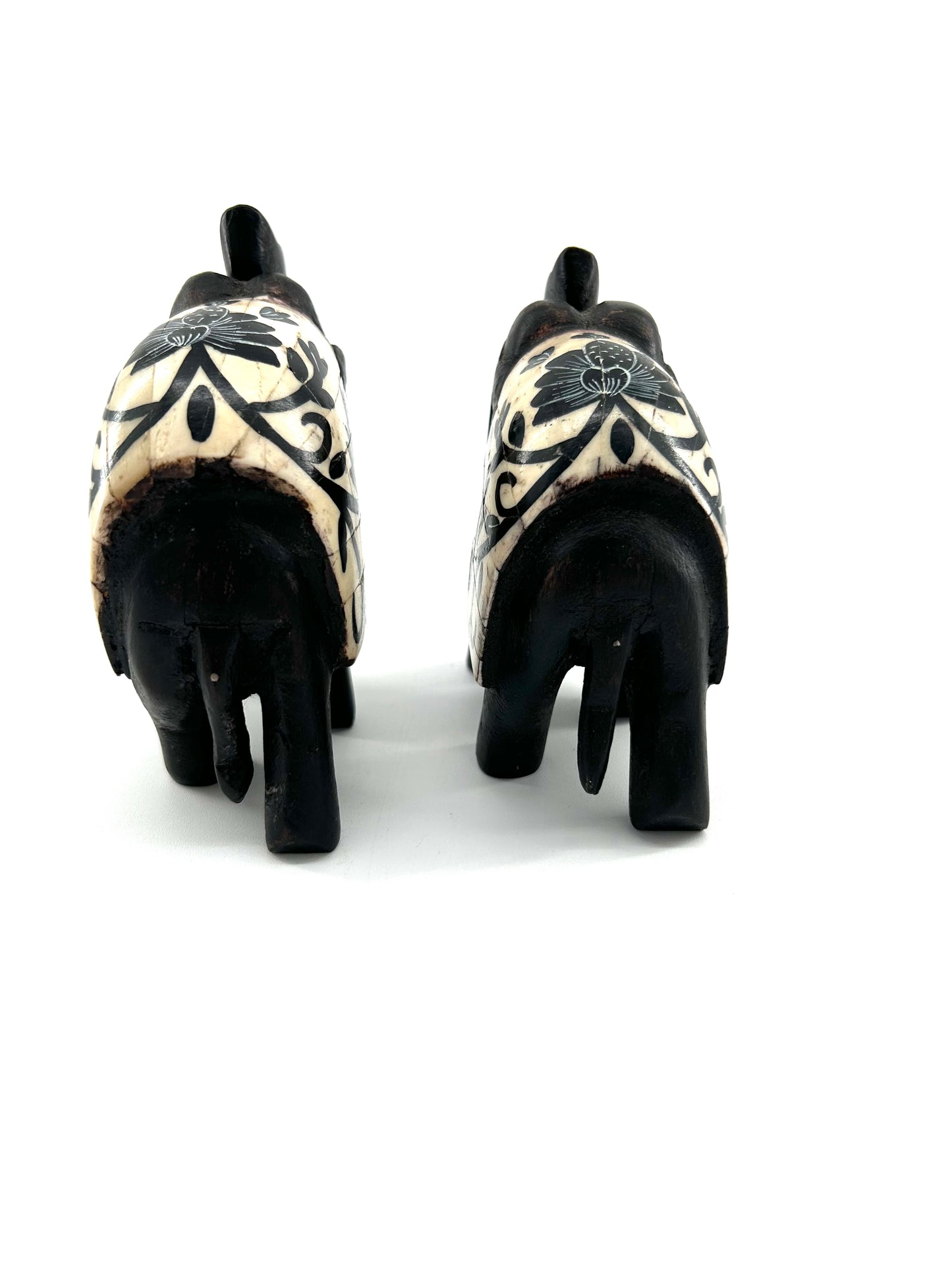 Carved Wood Elephant Figurines