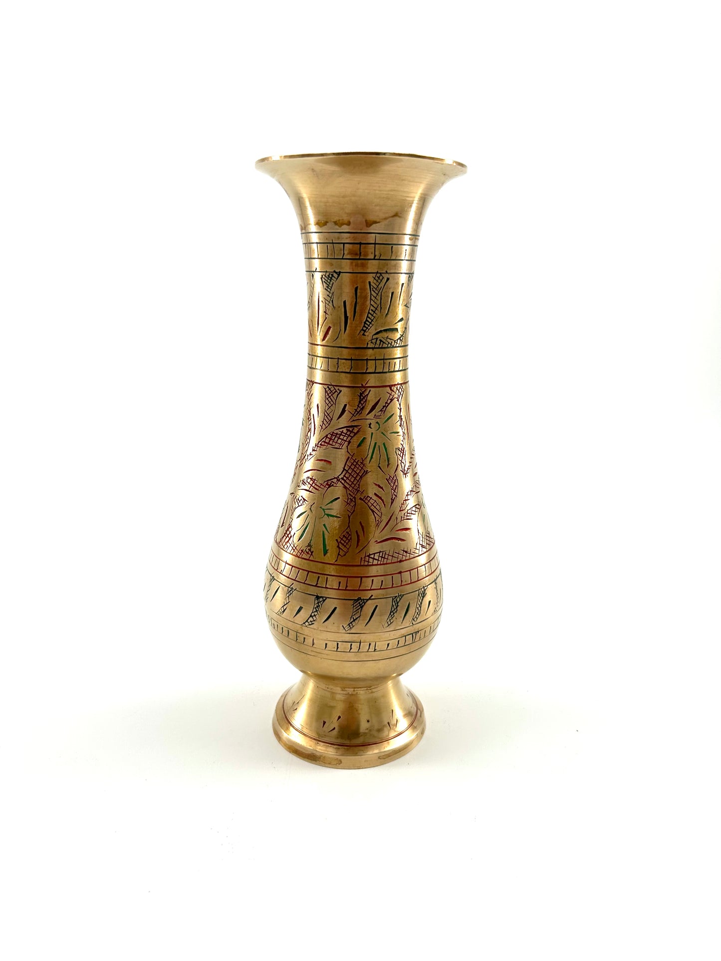 Etched Brass Vase