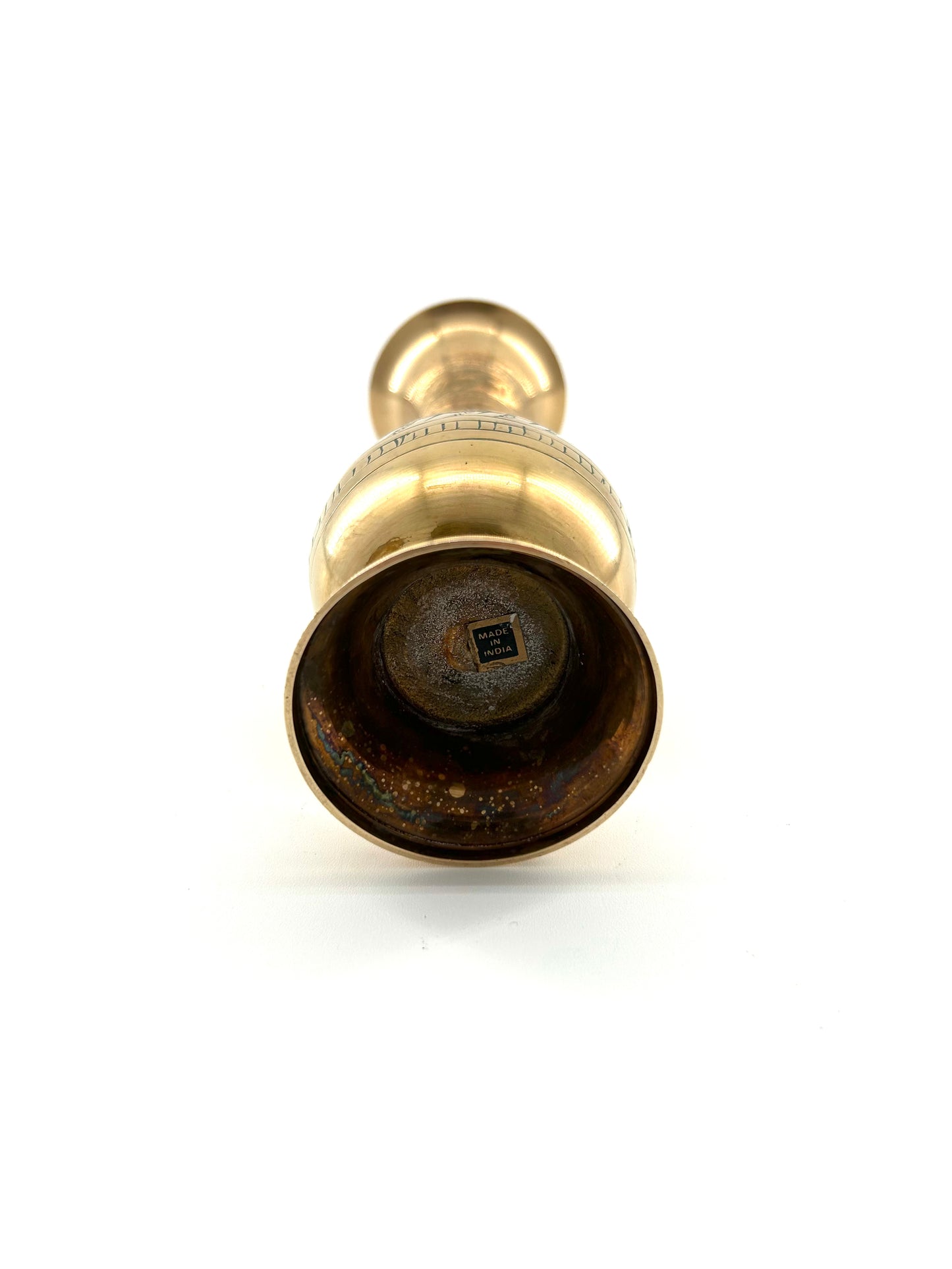 Etched Brass Vase