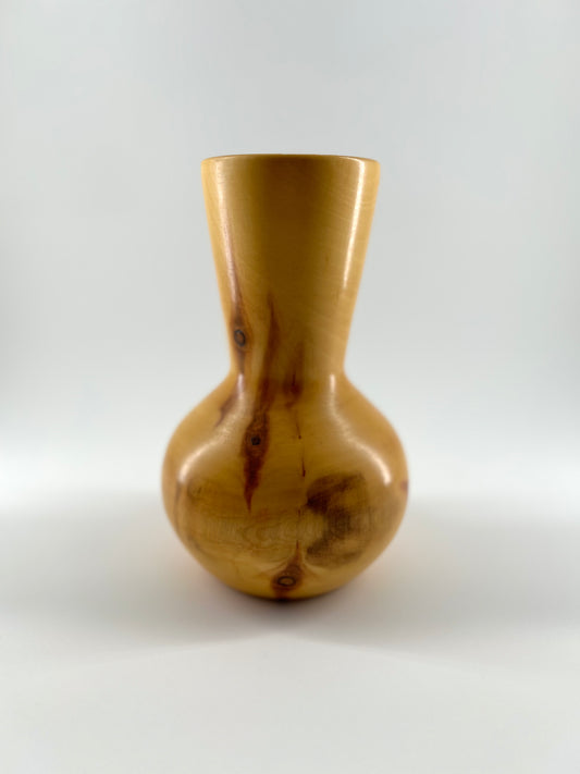 JW Campbell Hand-Turned Wood Vase, Signed