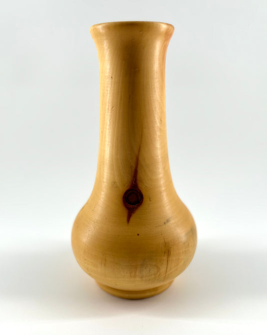 JW Campbell Hand-Turned Wood Vase, Signed