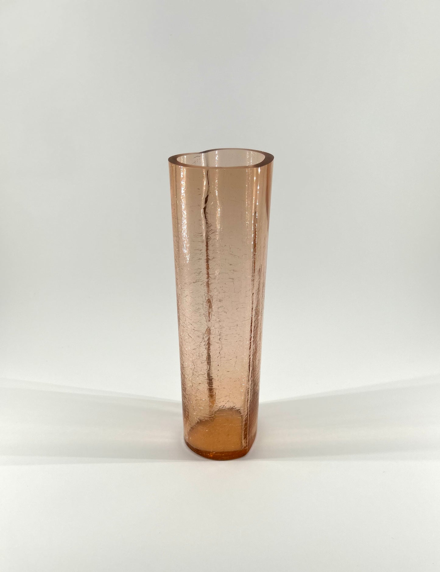 Crackle Glass Heart Vase