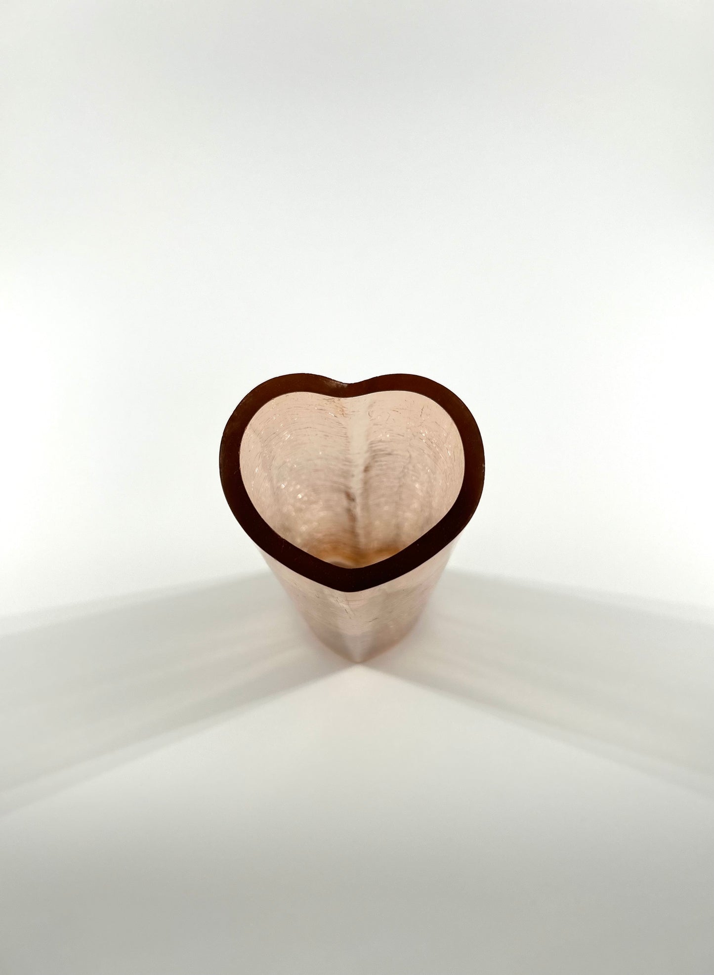 Crackle Glass Heart Vase