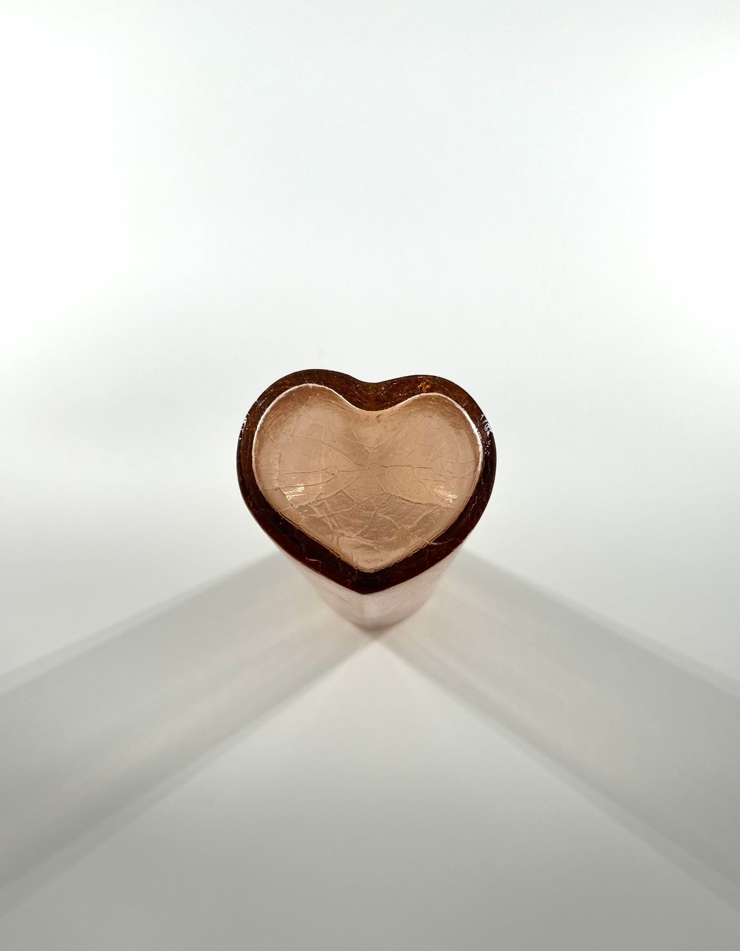 Crackle Glass Heart Vase
