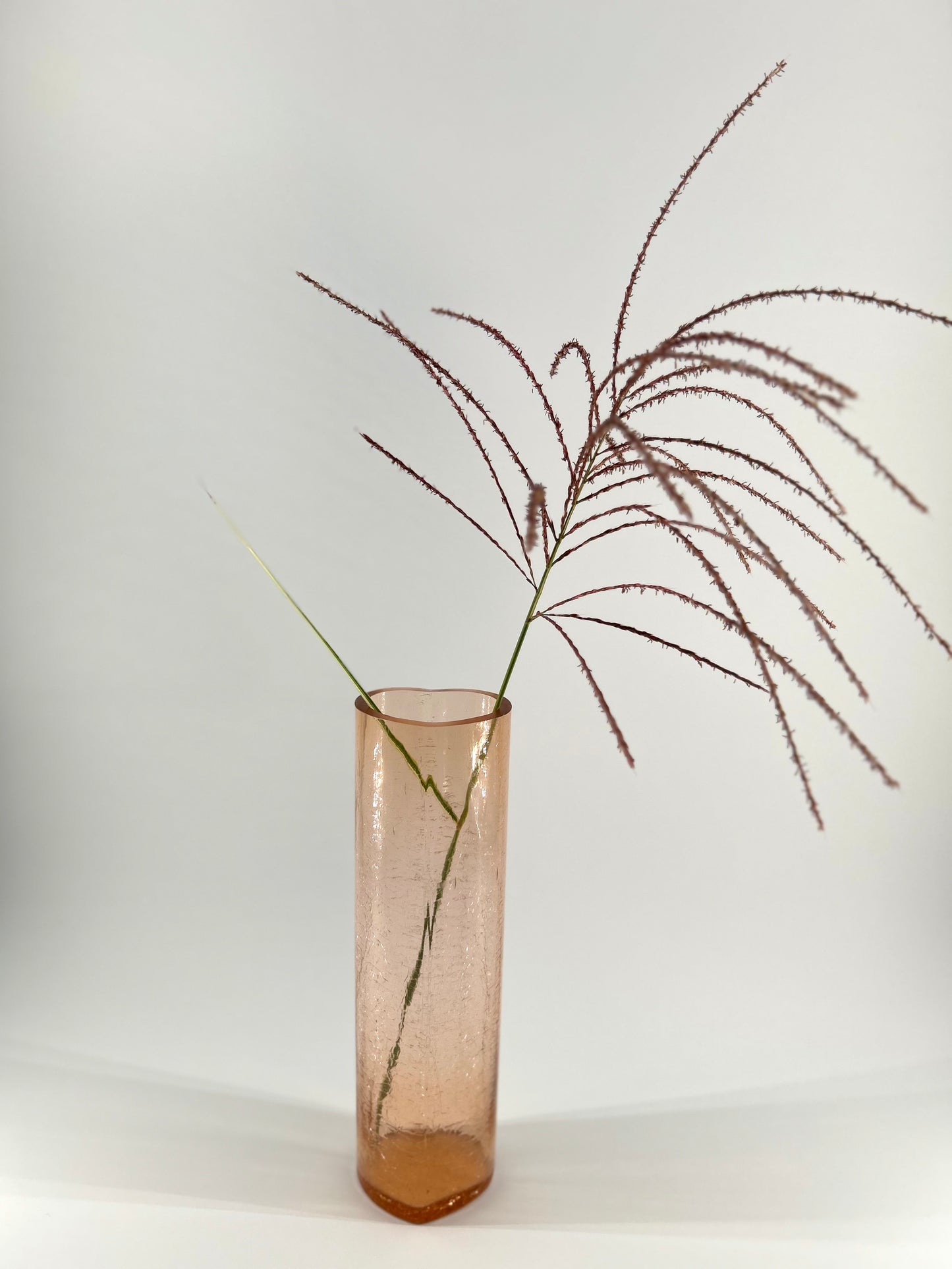 Crackle Glass Heart Vase