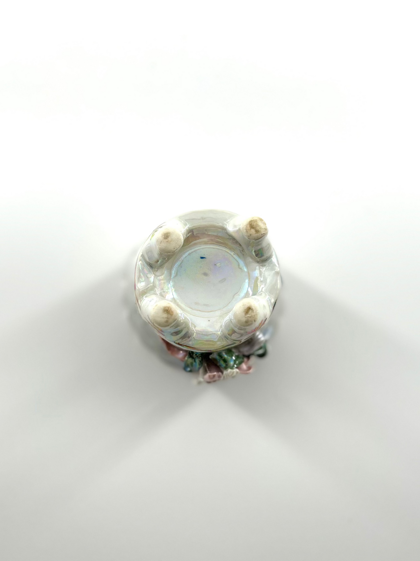 Iridescent Trinket Dish with Flowers