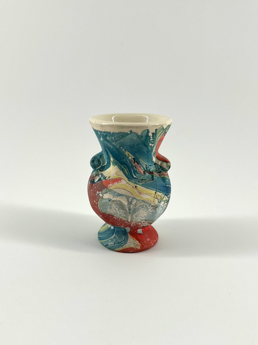 Small Marbled Morton End-of-Day Pottery Vase