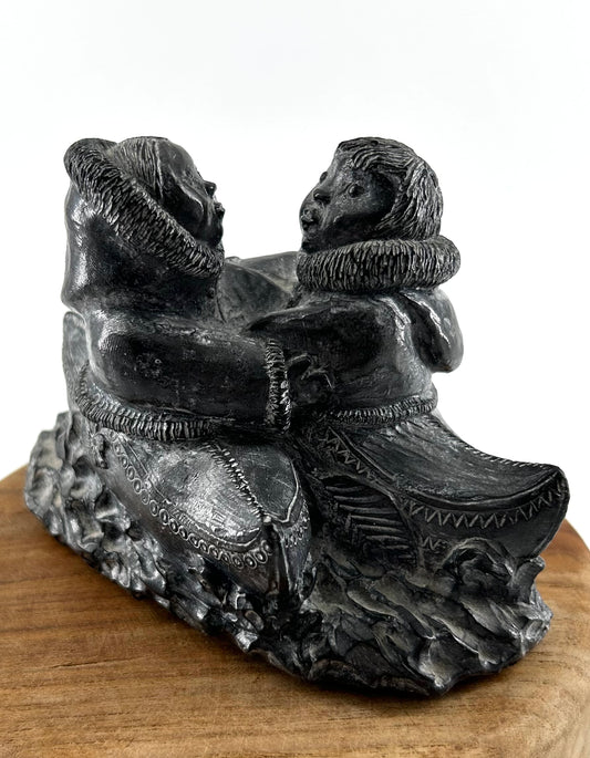 Inuit Soapstone Carving, Wolf Original