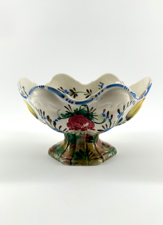 Hand Painted Italian Pedestal Bowl