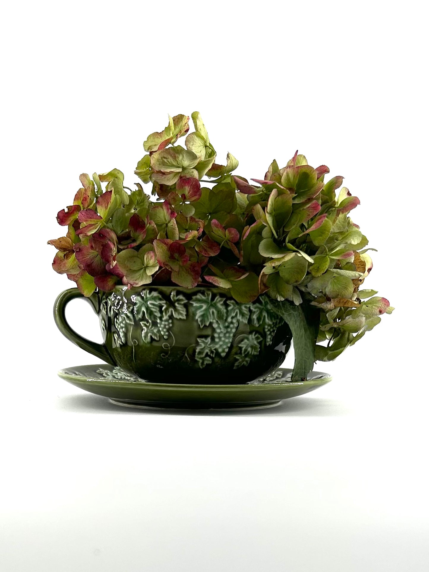 Lefton Oversized Cup and Saucer, Grapevine