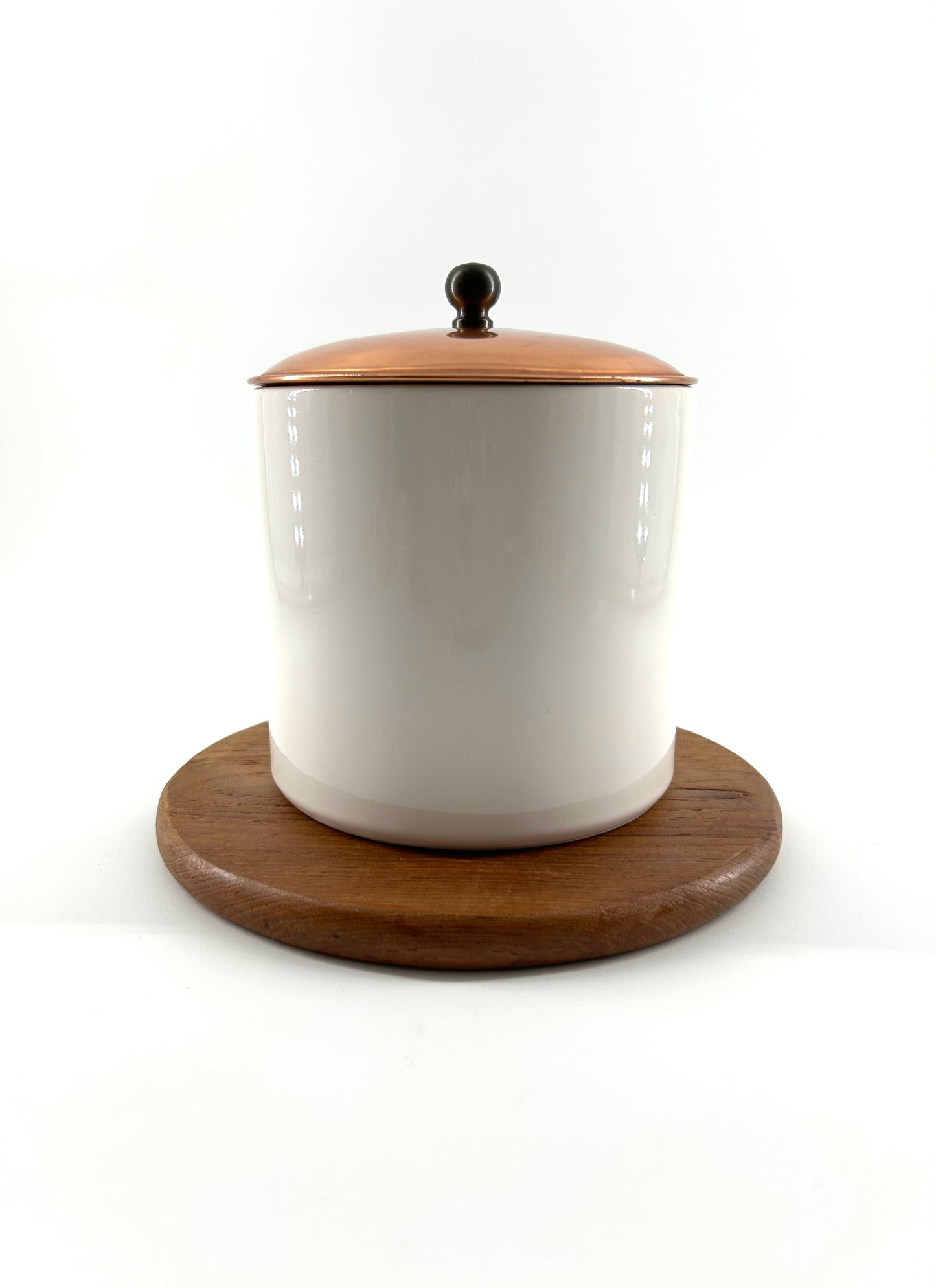 Copper Lidded Ceramic Canister