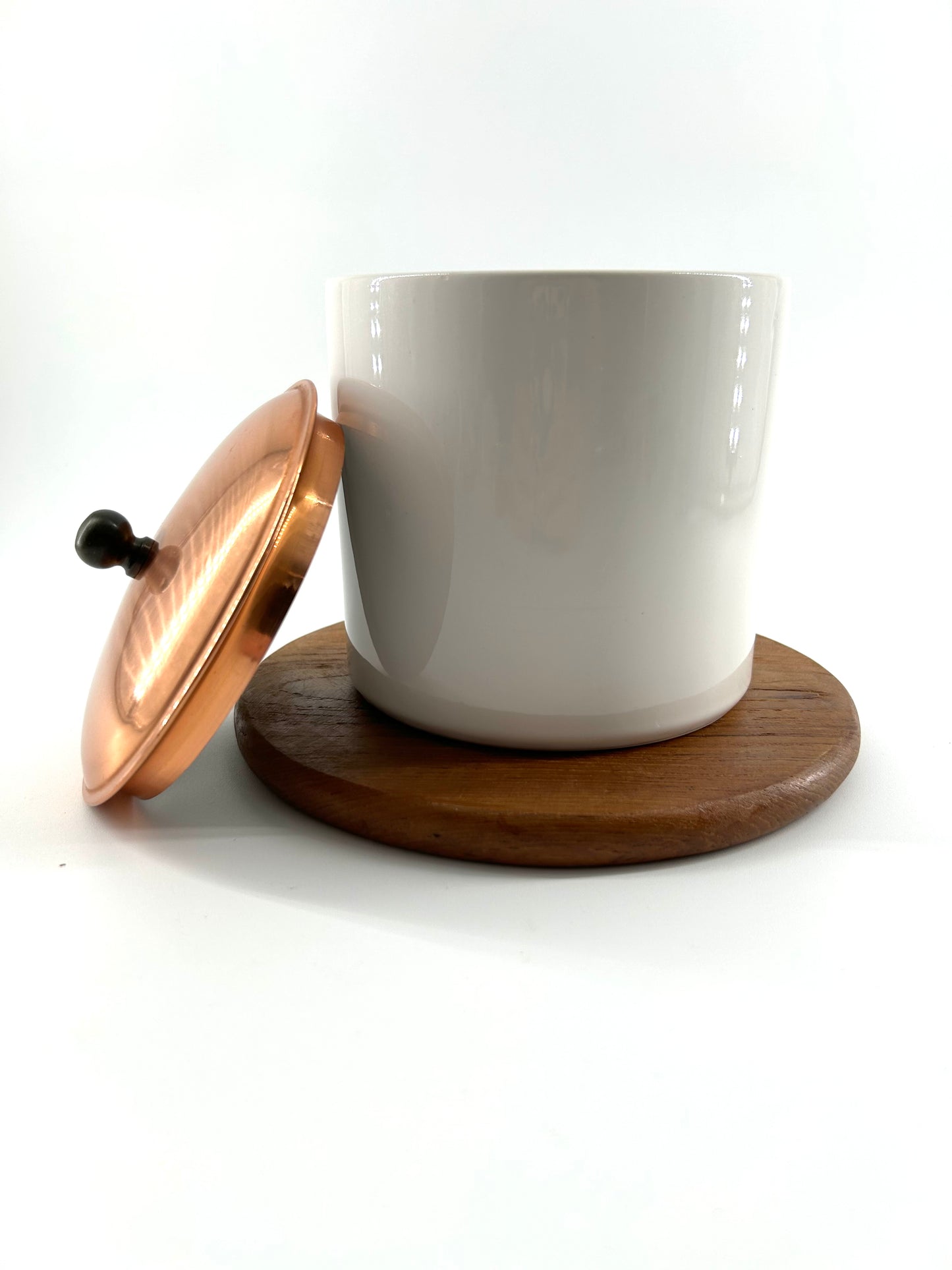 Copper Lidded Ceramic Canister