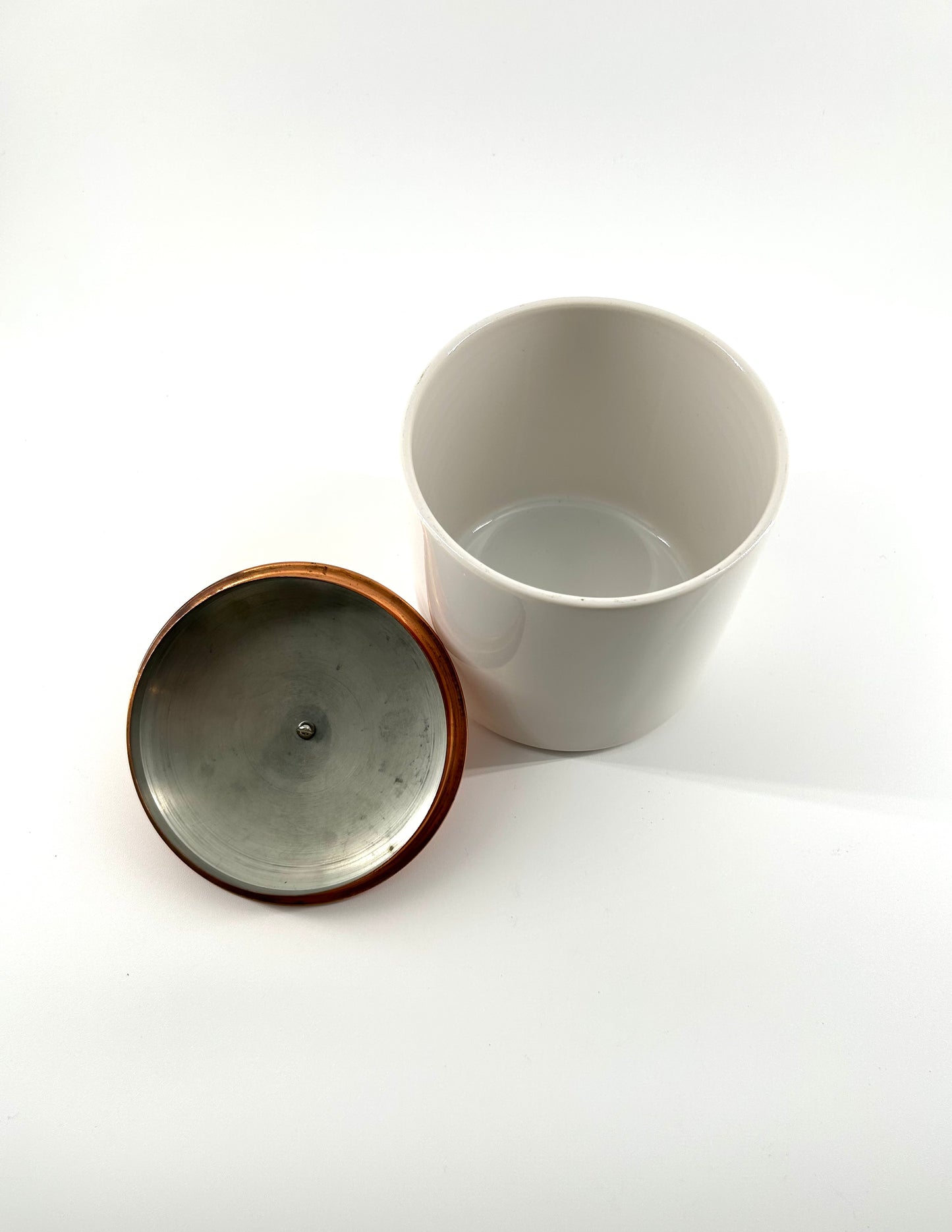 Copper Lidded Ceramic Canister