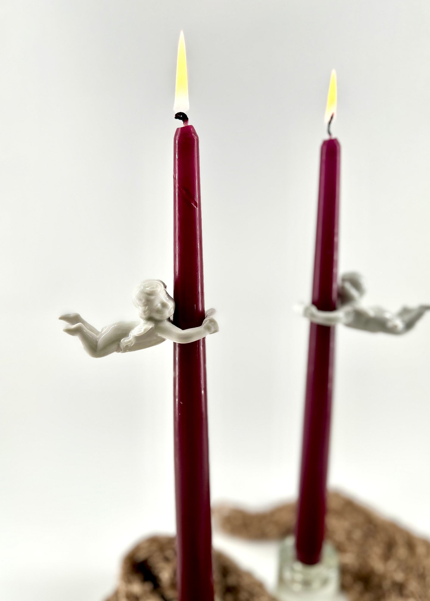 Porcelain Cherub Candle Huggers