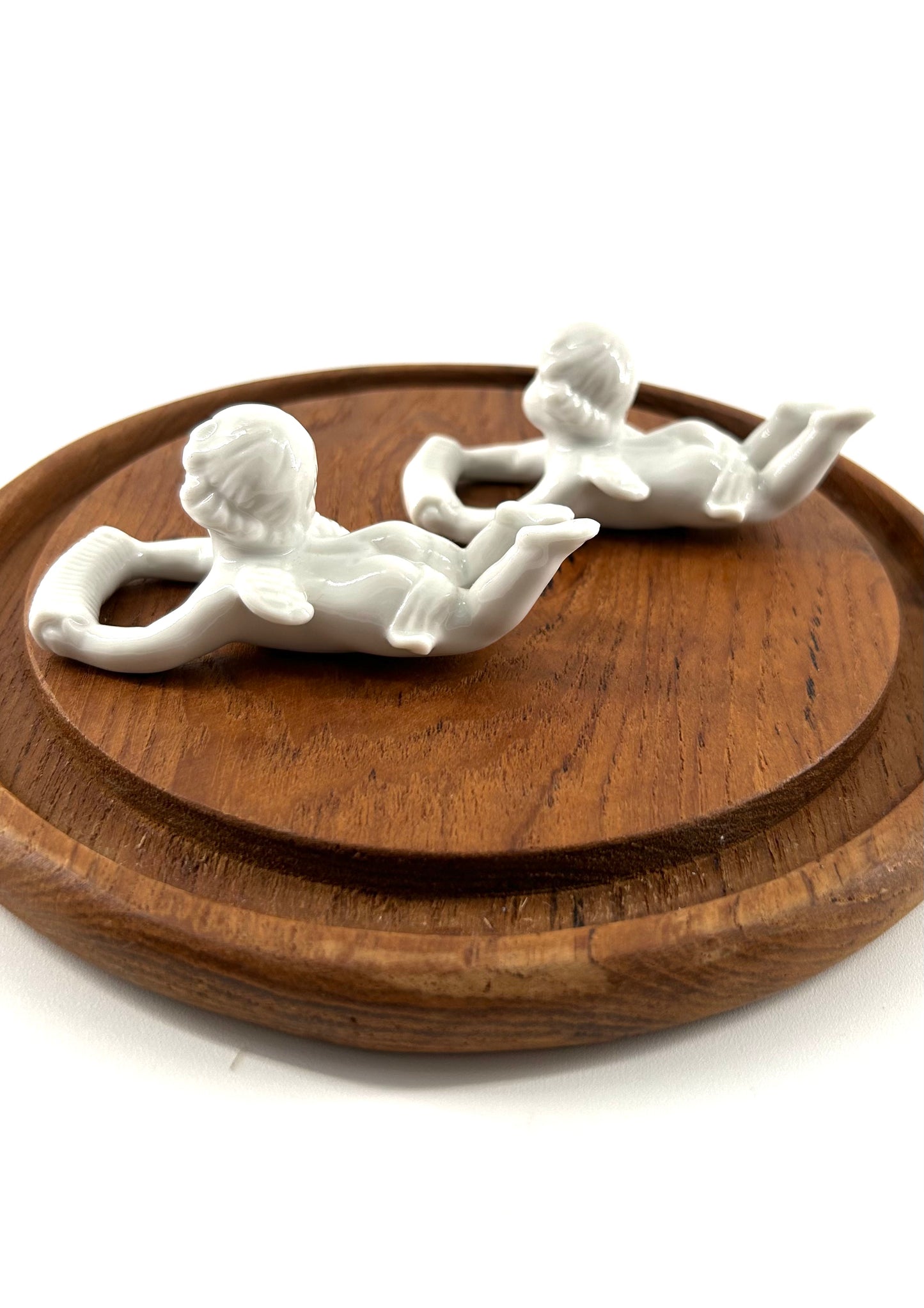 Porcelain Cherub Candle Huggers
