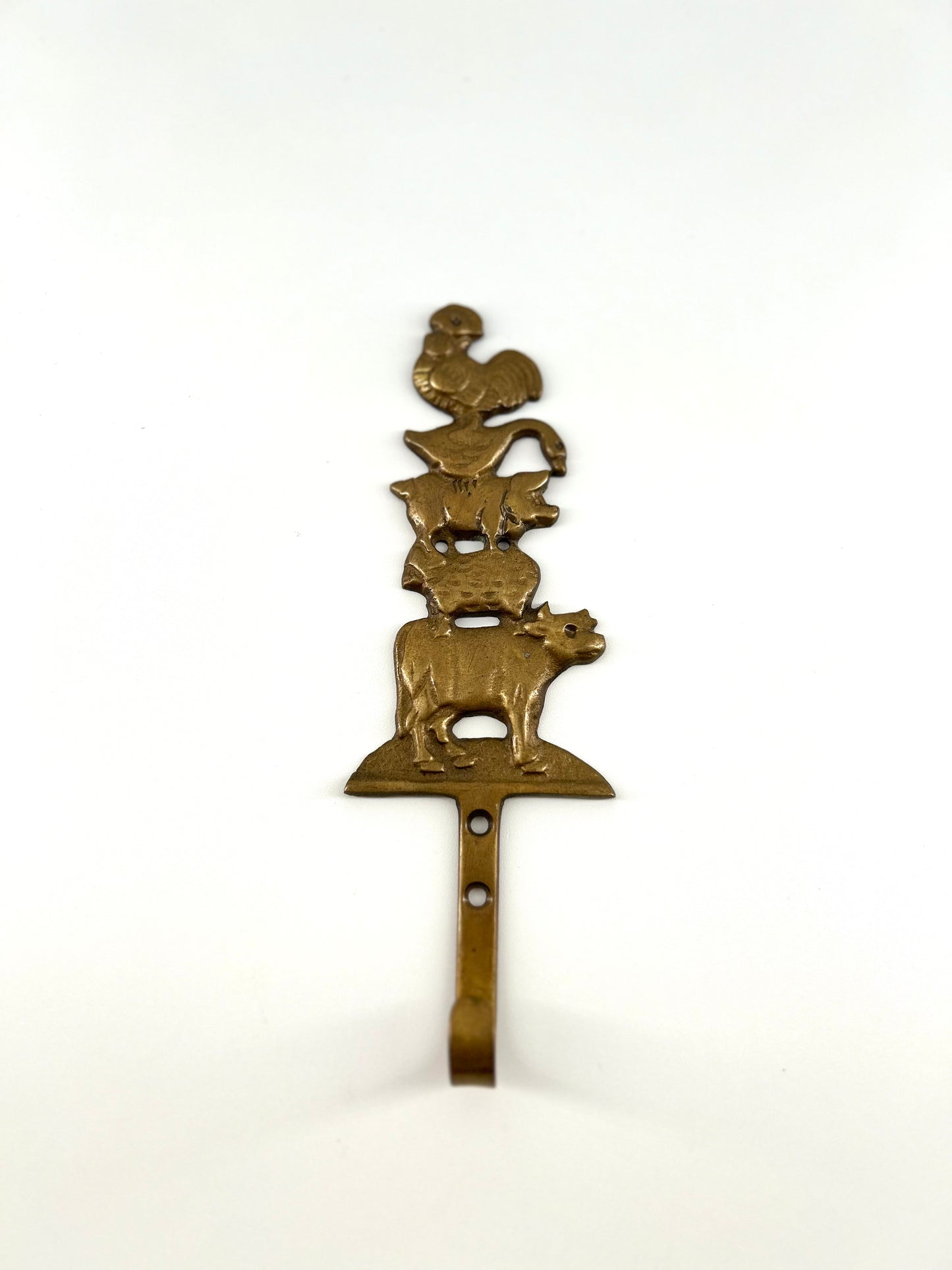Brass Farm Animal Wall Hook