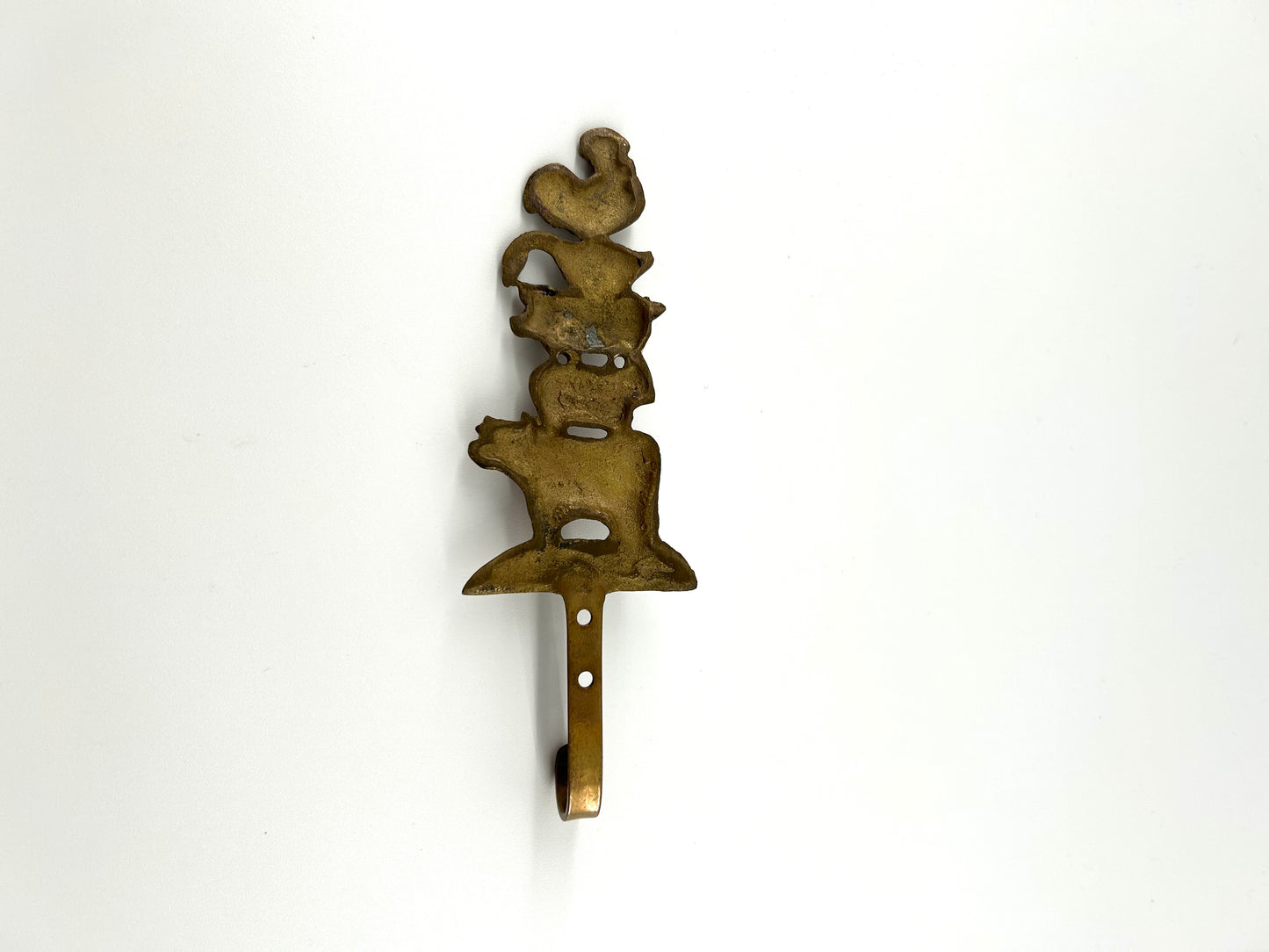Brass Farm Animal Wall Hook