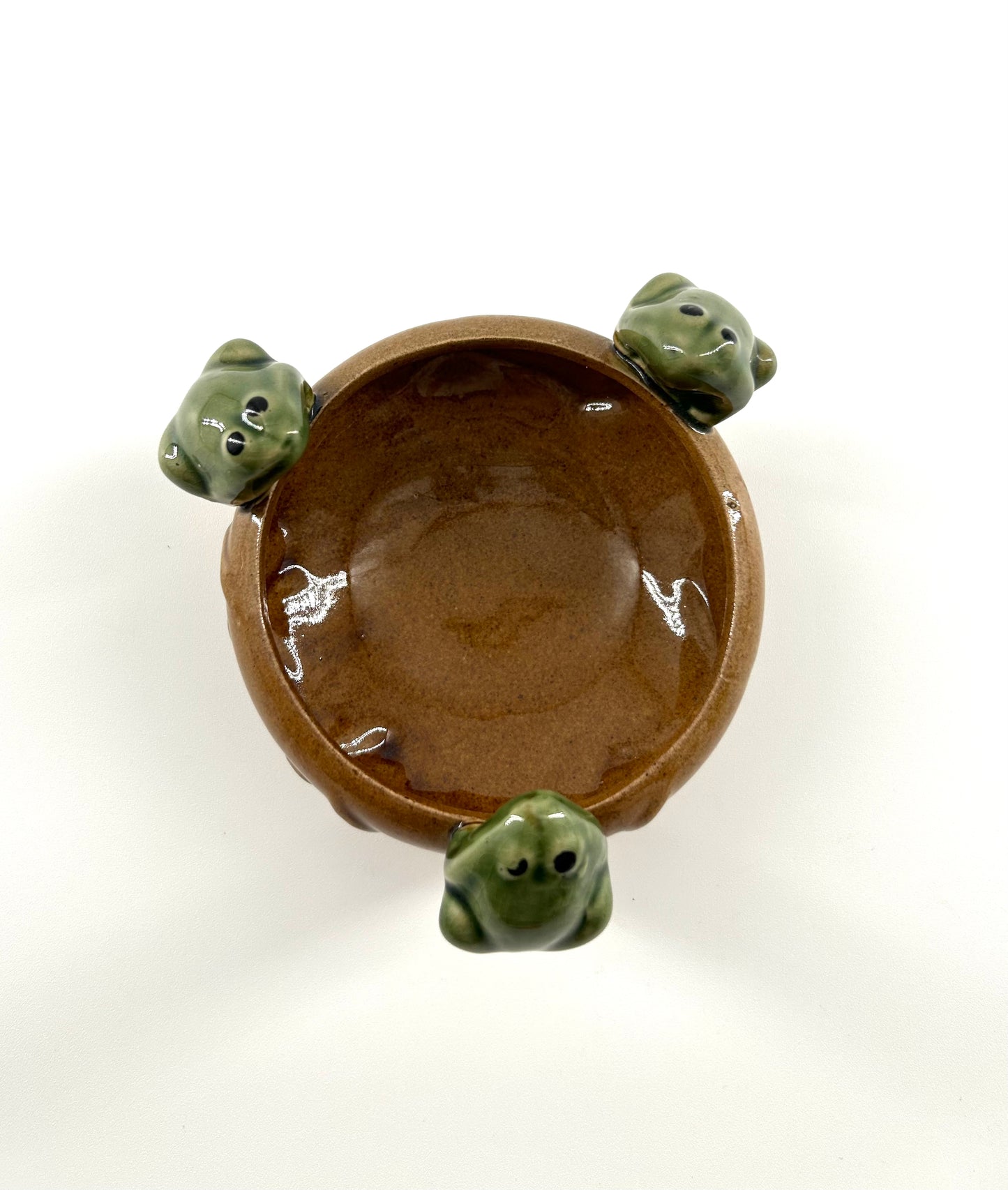 Vintage Majolica Frog Dish
