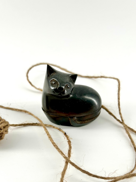 Cast Metal/Bronze Cat Trinket Box, Gumps