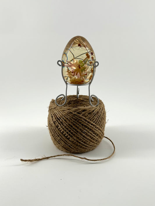 Dried Flowers in Lucite with Stand