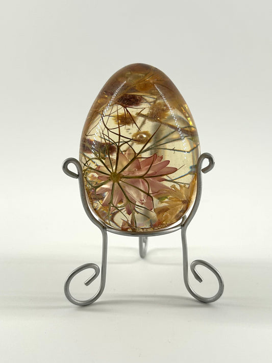 Dried Flowers in Lucite with Stand