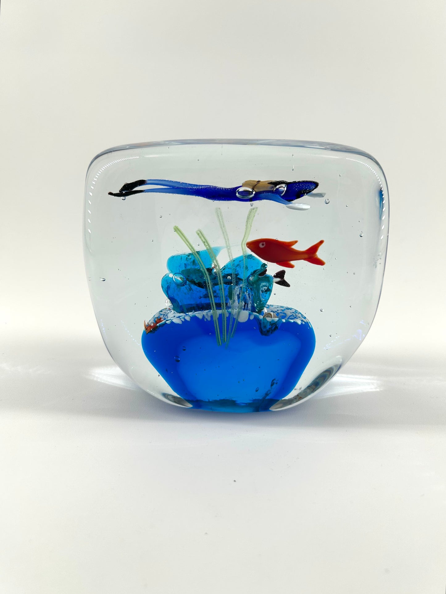 Scuba Diver Art Glass Paper Weight
