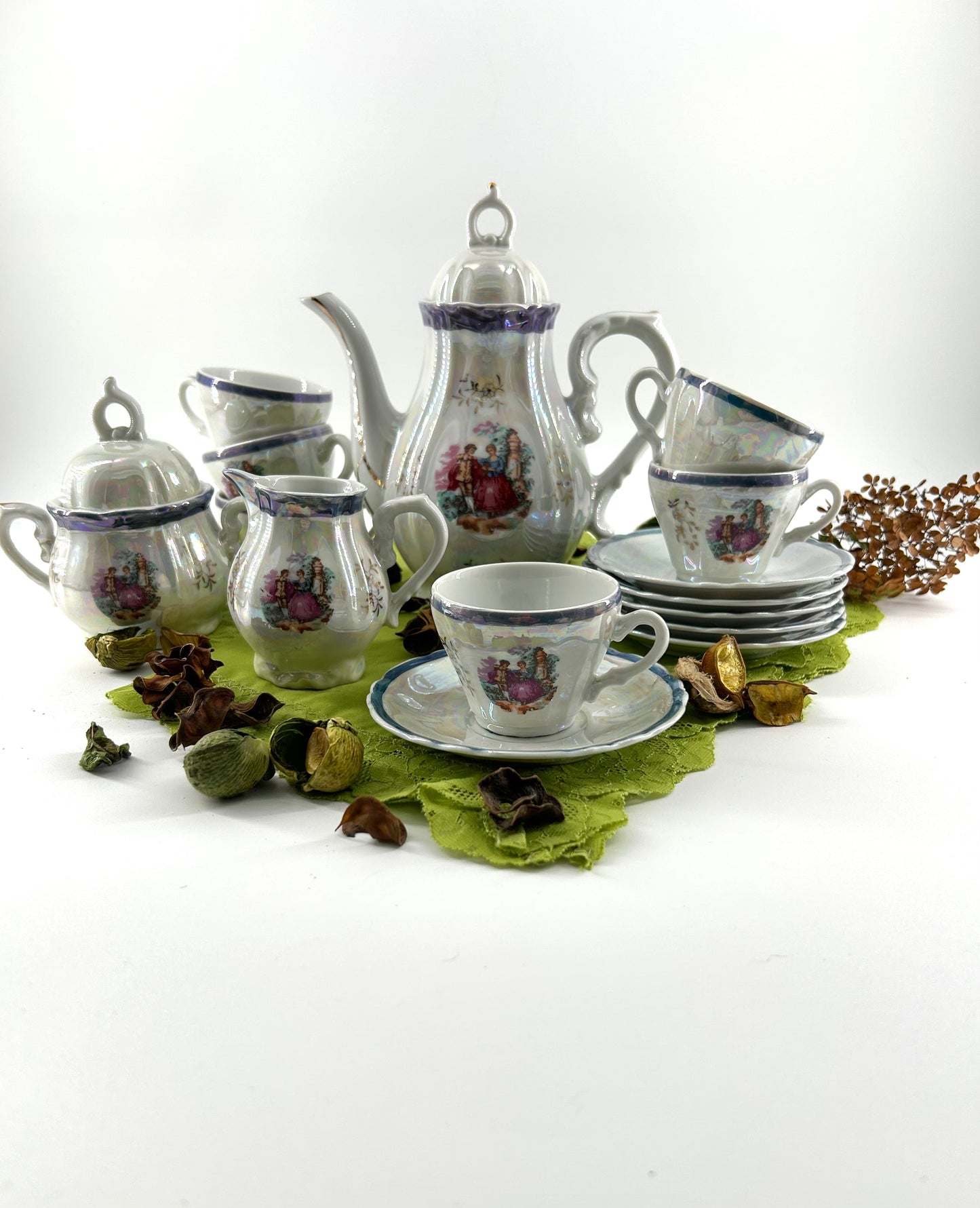 Lusterware Demitasse Tea Set