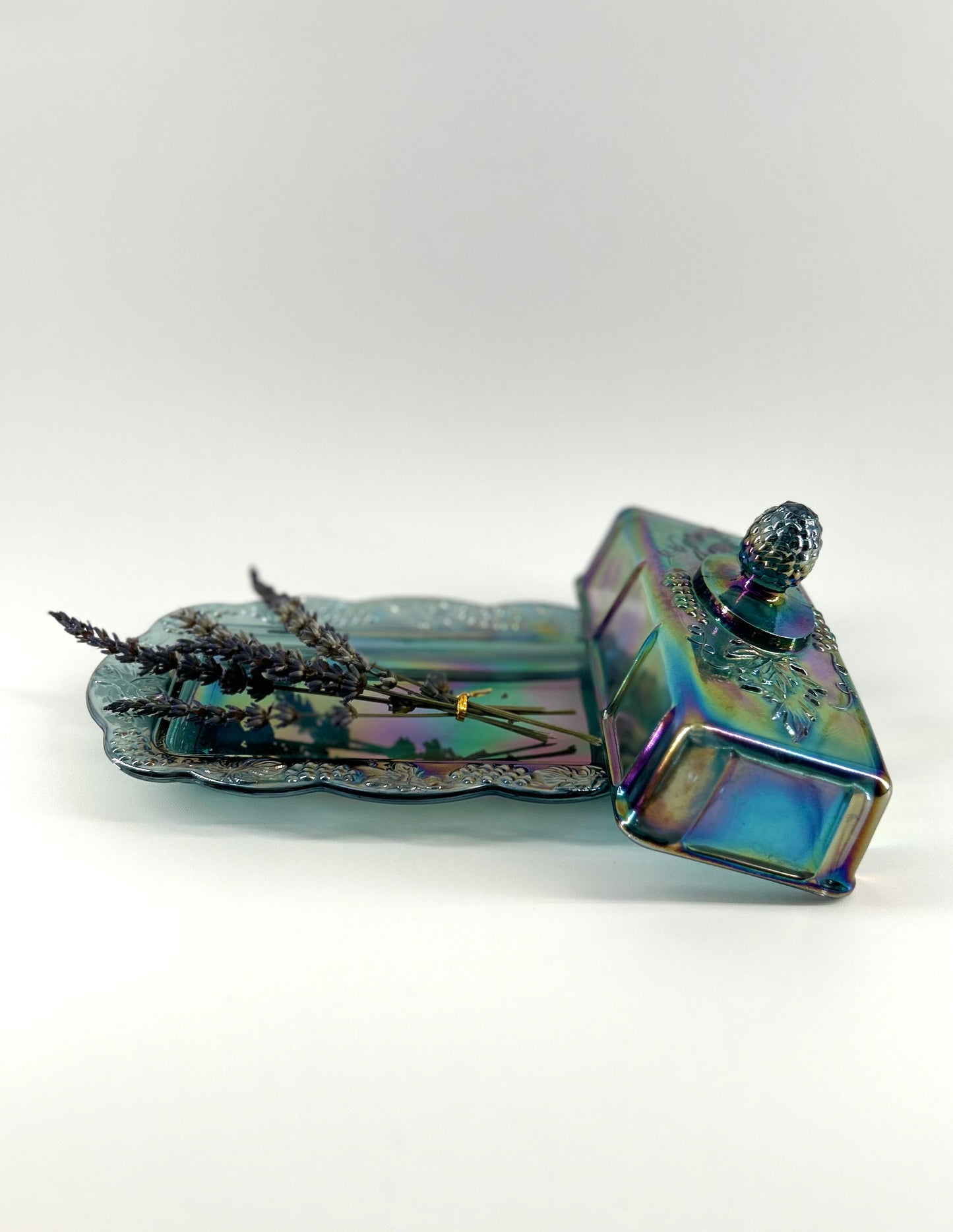 'Harvest Carnival' Glass Butter Dish