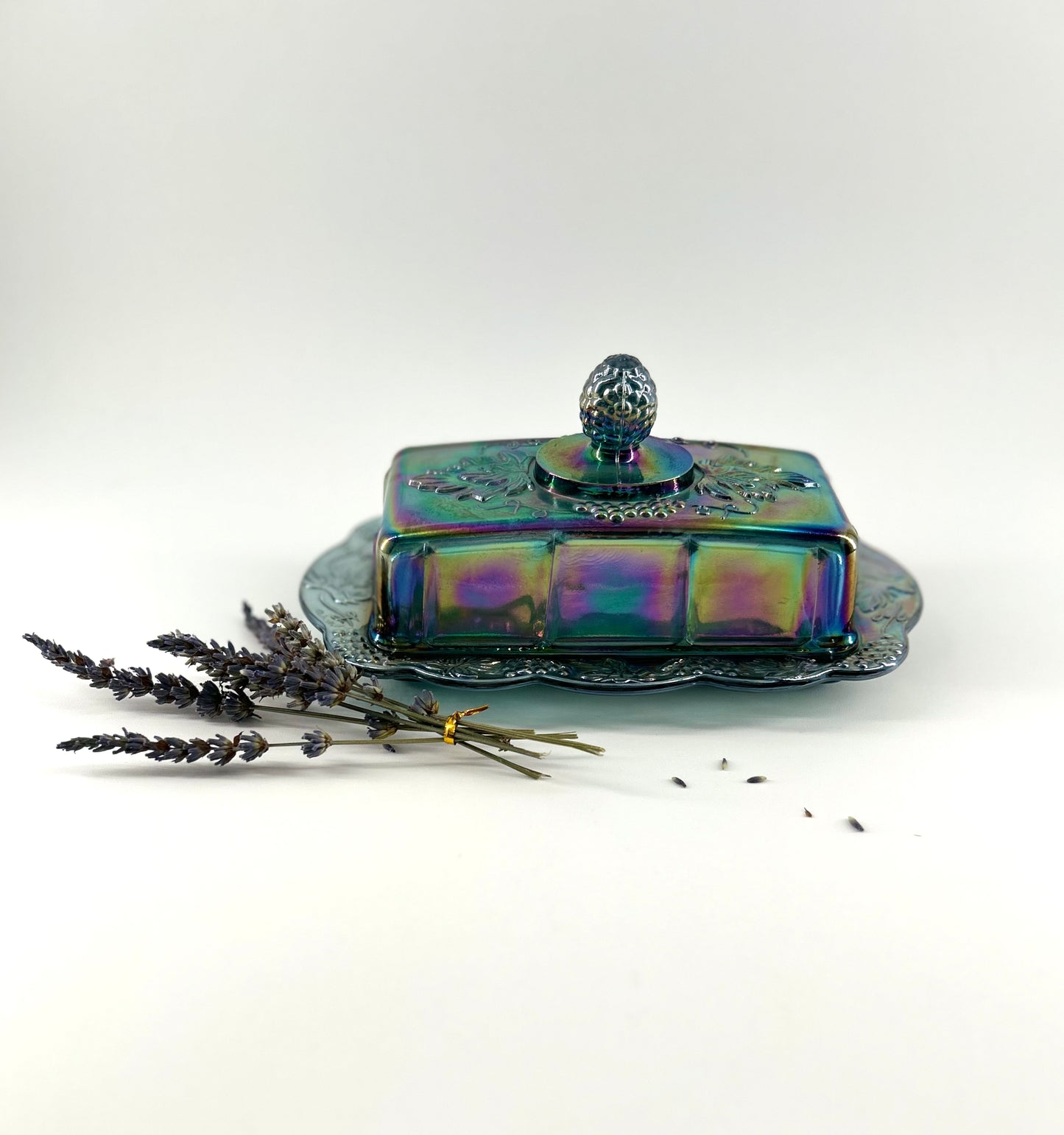 'Harvest Carnival' Glass Butter Dish