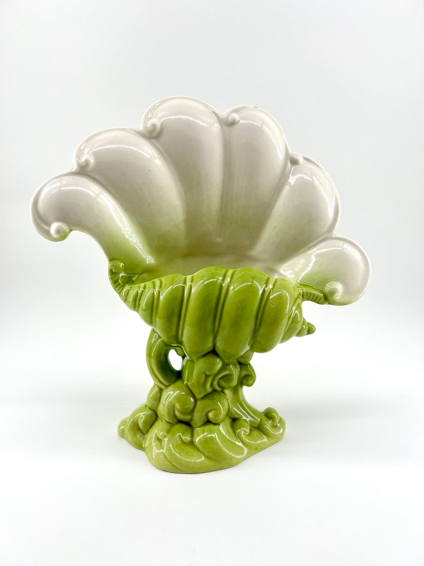 Royal Haeger by Hickman Shell Wave Vase in Green