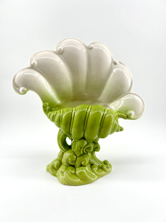 Royal Haeger by Hickman Shell Wave Vase in Green