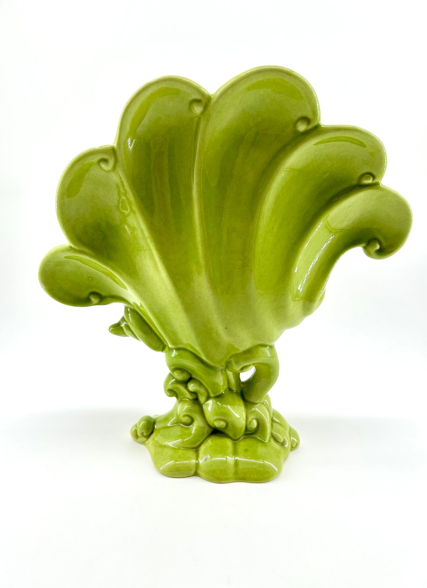 Royal Haeger by Hickman Shell Wave Vase in Green