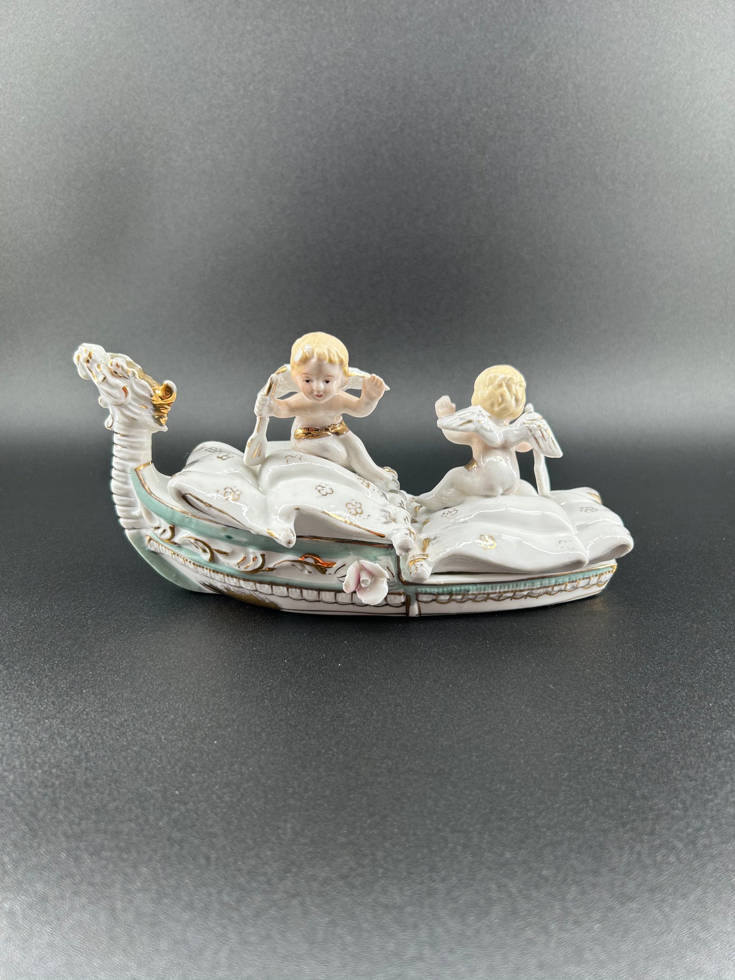 Dragon Boat and Cherubs Vintage Ashtray