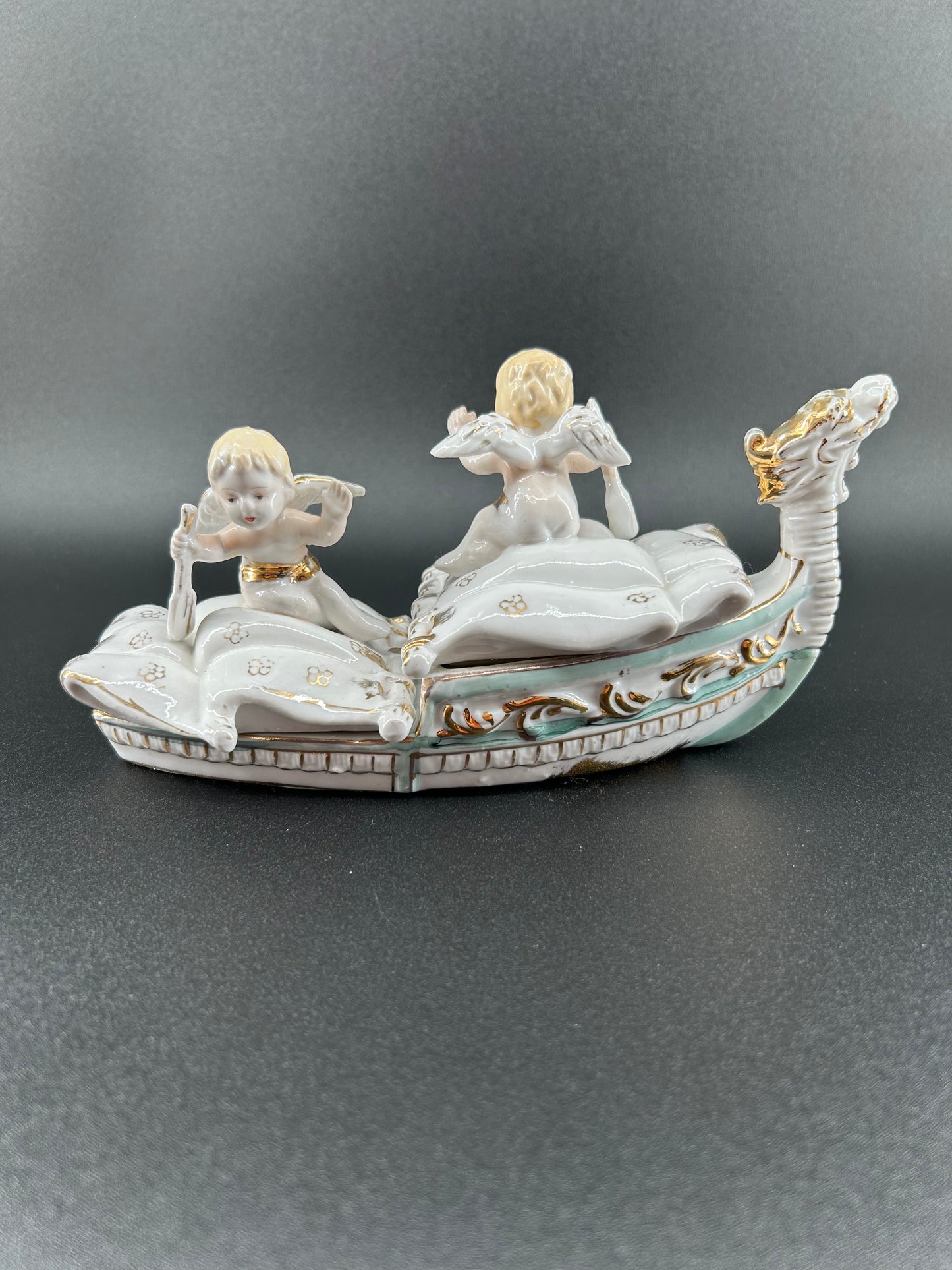 Dragon Boat and Cherubs Vintage Ashtray