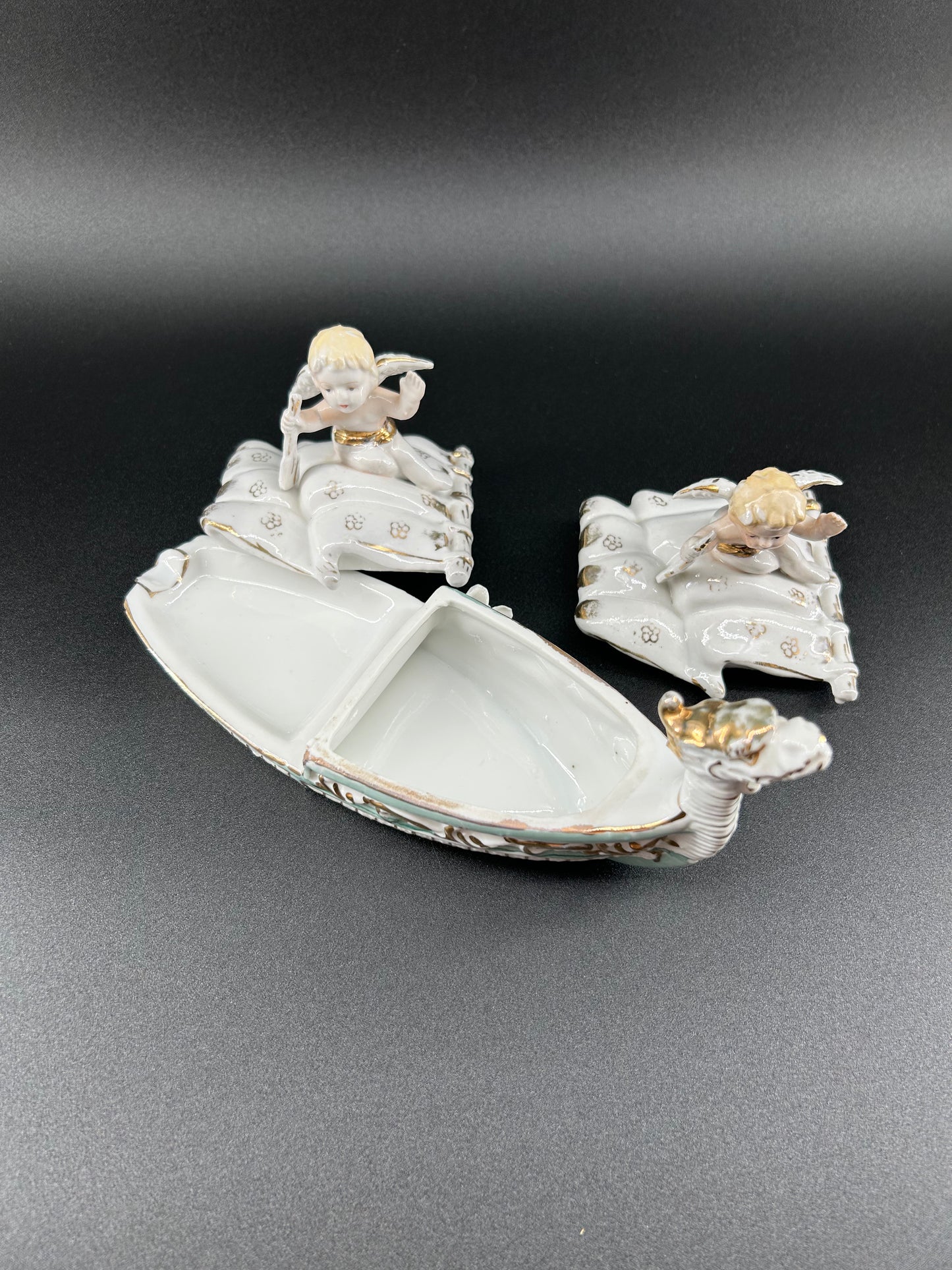 Dragon Boat and Cherubs Vintage Ashtray