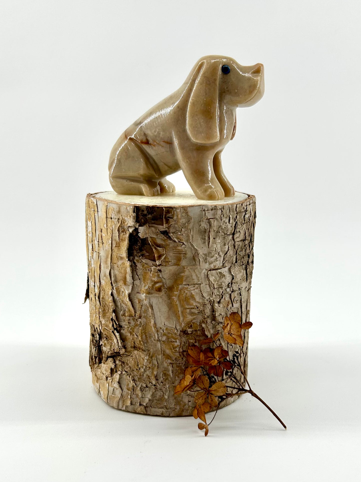 Rock Hound Carved Stone Dog Figurine